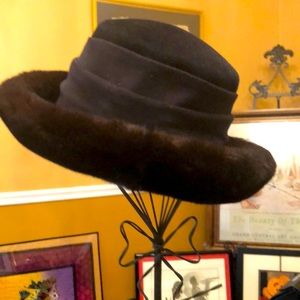 SOLD  Fur Trim Black Hat!